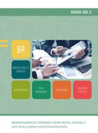 Omslag van het leerwerkboek voor 'Mbo: Retail' met de titel 'Beroepsgericht rekenen voor Retail niveau 2'