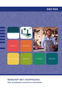 Omslag van het leerwerkboek voor 'Vmbo: Economie & ondernemen' met de titel 'Webshop met Shoppagina'