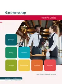 Omslag van de digitale licentie van het leerwerkboek voor 'Vmbo: Horeca, bakkerij en recreatie' met de titel 'E-Licentie: Gastheerschap'