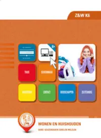 Omslag van het leerwerkboek voor 'Vmbo: Zorg & Welzijn' met de titel 'Wonen en huishouden'