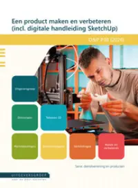 Omslag van het leerwerkboek voor 'Vmbo: Dienstverlening & producten' met de titel 'Een product maken en verbeteren (incl. handleiding SketchUp)'