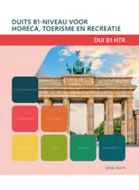 Omslag van het leerwerkboek voor 'Mbo: Ondernemer horeca bakkerij' met de titel 'Duits B1 voor horeca, toerisme en recreatie'