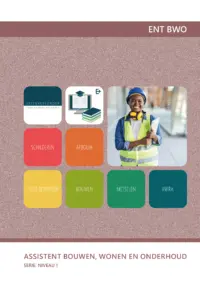 Omslag van de digitale licentie van het leerwerkboek voor 'Mbo: Entree-opleidingen' met de titel 'E-licentie: Assistent bouwen, wonen en onderhoud'