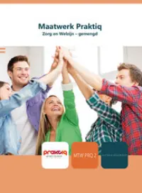 Omslag van het leerwerkboek voor 'Maatwerk' met de titel 'Maatwerk Praktiq: Zorg en Welzijn - gemengd '