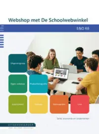 Omslag van het leerwerkboek voor 'Vmbo: Economie & ondernemen' met de titel 'Webshop met De Schoolwebwinkel'