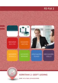 Omslag van de digitale licentie van het leerwerkboek voor 'Mbo: Facilitair leidinggeven' met de titel 'E-Licentie: Profieltaak P2-K2: Geeft leiding'