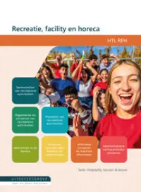 Omslag van het leerwerkboek voor 'Mbo: Travel, Leisure & Hospitality' met de titel 'Uitvoeren van recreatieve activiteiten beheren voorzieningen'