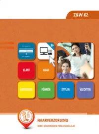 Omslag van het leerwerkboek voor 'Vmbo: Zorg & Welzijn' met de titel 'Haarverzorging'