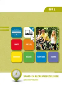 Omslag van het leerwerkboek voor 'Mbo: Dienstverlening (niveau 2)' met de titel 'Sport- en recreatiebegeleider'