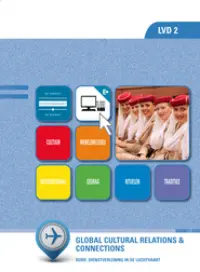 Omslag van het leerwerkboek voor 'Mbo: Dienstverlening in de luchtvaart' met de titel 'Global cultural relations & connections'