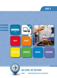 Omslag van de digitale licentie van het leerwerkboek 'Mbo: Dienstverlening in de luchtvaart' met de titel 'E-Licentie: Be sure, be secure!'