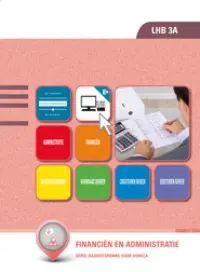 Omslag van het leerwerkboek voor 'Mbo: Bediening' met de titel 'Financiën & Administratie'