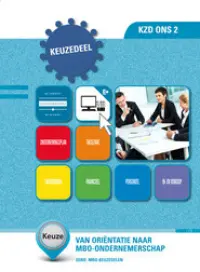 Omslag van het leerwerkboek voor 'Mbo: Keuzedelen' met de titel 'Keuzedeel - Van ori&euml;ntatie naar ondernemerschap MBO'