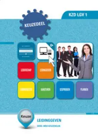 Omslag van het leerwerkboek voor 'Mbo: Keuzedelen' met de titel 'Keuzedeel - Leidinggeven'