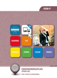 Omslag van het leerwerkboek voor 'Mbo: Ondernemer horeca bakkerij' met de titel 'Ondernemingsplan: theorie in de praktijk'