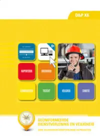 Omslag van de digitale licentie van het leerwerkboek 'Vmbo: Dienstverlening & producten' met de titel 'E-Licentie: Geüniformeerde dienstverlening en veiligheid'