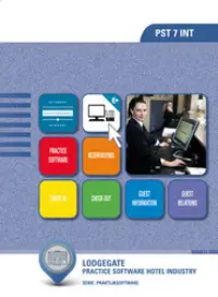 Omslag van het leerwerkboek voor 'Mbo: Ondernemer horeca bakkerij' met de titel 'LodgeGate Praktijksoftware hotellerie (Engelstalig)'