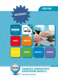 Omslag van het leerwerkboek voor 'Mbo: Keuzedelen' met de titel 'Keuzedeel - Financiële administratie doorstroom, niveau 2'