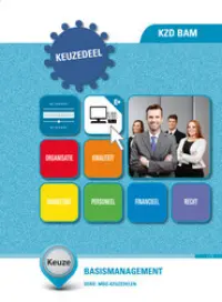Omslag van het leerwerkboek voor 'Mbo: Keuzedelen' met de titel 'Keuzedeel - Basismanagement'