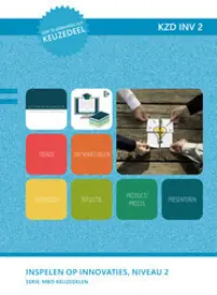 Omslag van het leerwerkboek voor 'Mbo: Keuzedelen' met de titel 'Keuzedeel: Inspelen op innovaties, niveau 2'