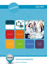 Omslag van het leerwerkboek voor 'Mbo: Keuzedelen' met de titel 'Keuzedeel: Praktijkonderzoek'