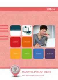 Omslag van het leerwerkboek voor 'Mbo: Facilitair leidinggeven' met de titel 'Backoffice en exact online'
