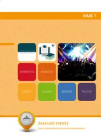 Omslag van het leerwerkboek voor 'Mbo: Evenementenorganisatie' met de titel 'Zakelijke events'