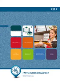 Omslag van het leerwerkboek voor 'Mbo: Fastservice' met de titel 'Fastservice medewerker'