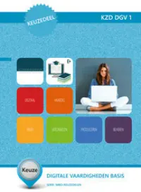 Omslag van de digitale licentie van het leerwerkboek 'Mbo: Keuzedelen' met de titel 'E-Licentie: Keuzedeel - Digitale vaardigheden basis'