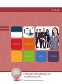 Omslag van het leerwerkboek voor 'Mbo: Facilitair leidinggeven' met de titel 'Personeelsplanning en -communicatie'