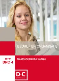 Omslag van het leerwerkboek voor 'Maatwerk' met de titel 'Maatwerk Drenthe College, Bedrijf en organisatie'