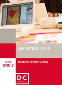 Omslag van het leerwerkboek voor 'Maatwerk' met de titel 'Maatwerk Drenthe College, Marketing I en II'