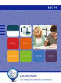 Omslag van de digitale licentie van het leerwerkboek 'Vmbo: Economie & ondernemen' met de titel 'E-Licentie: Administratie'
