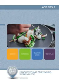 Omslag van het leerwerkboek voor 'Mbo: Keuken' met de titel 'Productkennis zelfstandig werkend kok'
