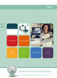Omslag van het leerwerkboek voor 'Mbo: Travel, Leisure & Hospitality' met de titel 'Leidinggevende International Hospitality: Hospitality in het restaurant'