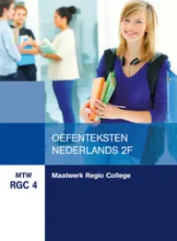 Omslag van het leerwerkboek voor 'Maatwerk' met de titel 'Maatwerk Regio College: Oefenteksten Nederlands 2F'