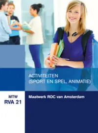 Omslag van het leerwerkboek voor 'Maatwerk' met de titel 'Maatwerk ROC van Amsterdam: Activiteiten (Sport en Spel, Animatie)'