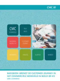 Omslag van het leerwerkboek voor 'Mbo: Commercie' met de titel 'Basisboek Sales Professional: Onderzoekt de customer journey (B1-K1)'