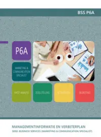 Omslag van het leerwerkboek voor 'Mbo: Business services' met de titel 'Marketing & Communication Specialist: managementinformatie en verbeterplan'