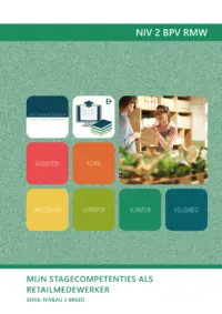 Omslag van het leerwerkboek voor 'Mbo: Retail' met de titel 'Mijn stagecompetenties als retailmedewerker'