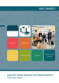 Omslag van het leerwerkboek voor 'Mbo: Niveau 2 breed' met de titel 'Aan het werk binnen de arbeidsmarkt'