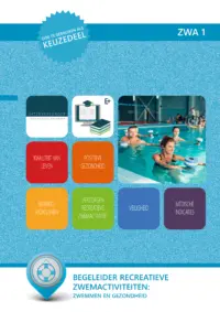 Omslag van het leerwerkboek voor 'Mbo: Sport en bewegen' met de titel 'Zwemmen en gezondheid'