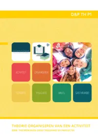 Omslag van het leerwerkboek voor 'Vmbo: Dienstverlening & producten' met de titel 'Theorie Organiseren van een activiteit'