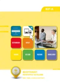 Omslag van het leerwerkboek voor 'Mbo: Travel, Leisure & Hospitality' met de titel 'Receptionist: Frontoffice hotellerie'