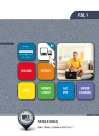 Omslag van het leerwerkboek voor 'Mbo: Travel, Leisure & Hospitality' met de titel 'Reisleiding'