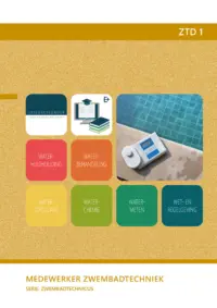 Omslag van het leerwerkboek voor 'Mbo: Sport en bewegen' met de titel 'Medewerker Zwembadtechniek'