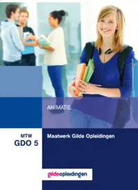 Omslag van het leerwerkboek voor 'Maatwerk' met de titel 'Maatwerk Gilde Opleidingen: Animatie'