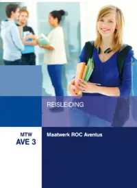Omslag van het leerwerkboek met de titel 'Maatwerk ROC Aventus: Reisleiding'