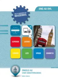 Omslag van het leerwerkboek met de titel 'Engels A2 voor Dienstverlening'