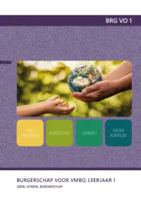 Omslag van het leerwerkboek voor 'Vmbo: Loopbaanoriëntatie- en begeleiding' met de titel 'Burgerschap voor VO, leerjaar 1'